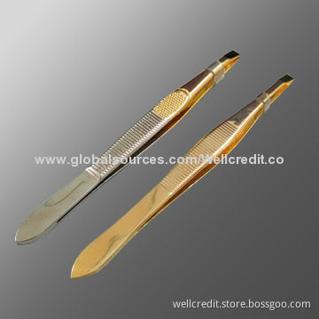 Hot Selling S/S Tweezer with True Golden Color, Good-quality
